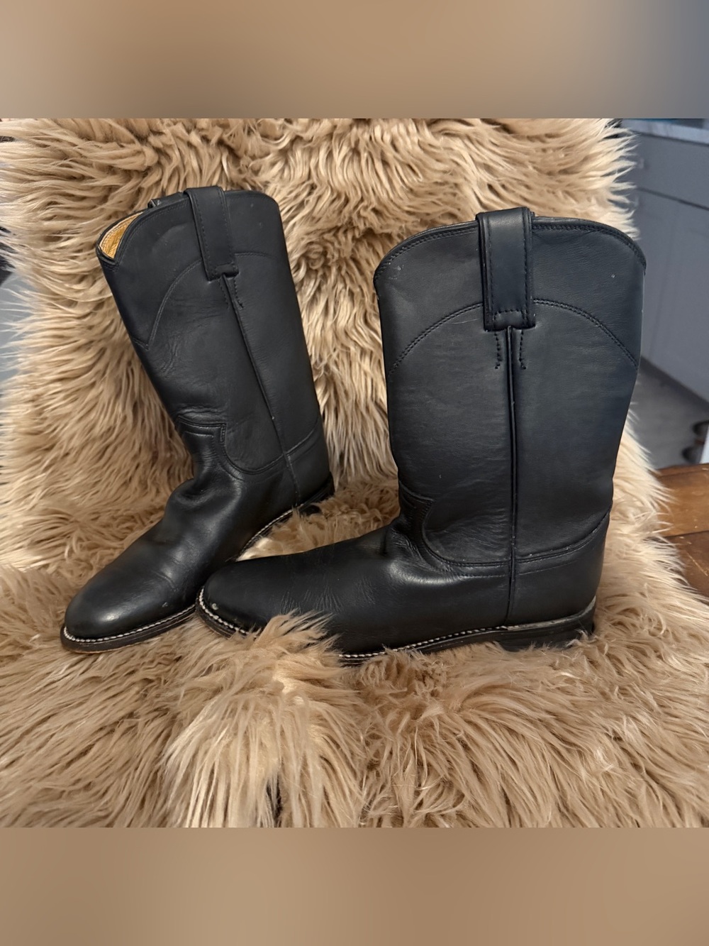 Justin Boots Cora L3703 Women’s Classic Roper Cowhide, 10” Tall, Round Toe Sz 7